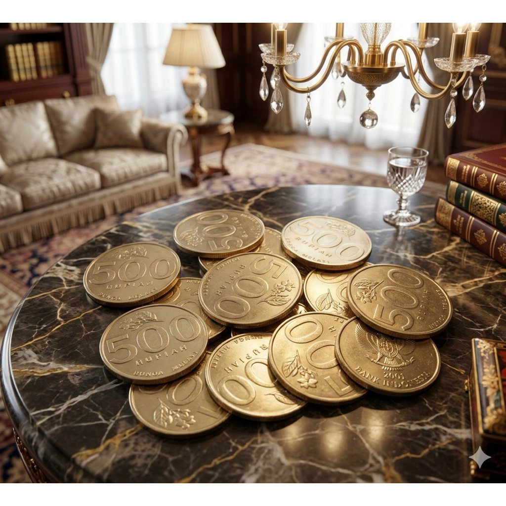 Koleksi Uang Koin Logam 500 Melati Kondisi Bagus