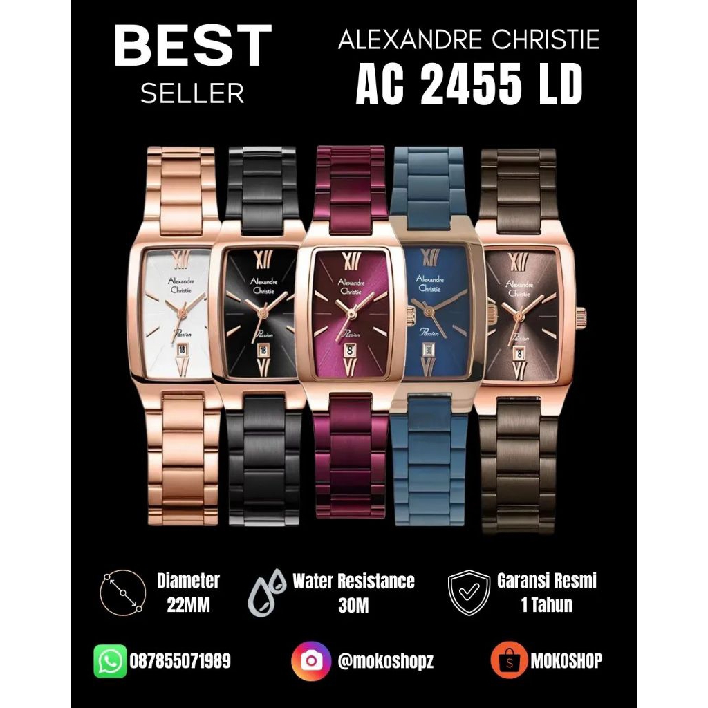 Jam Tangan Wanita Alexandre Christie AC2455 AC 2455 Original Garansi Resmi