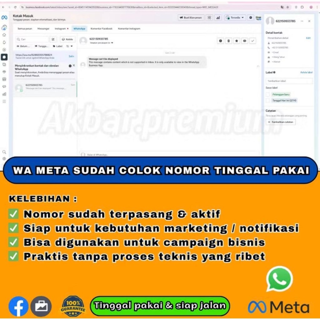 WA META SUDAH COLOK NOMOR TINGGAL PAKAI