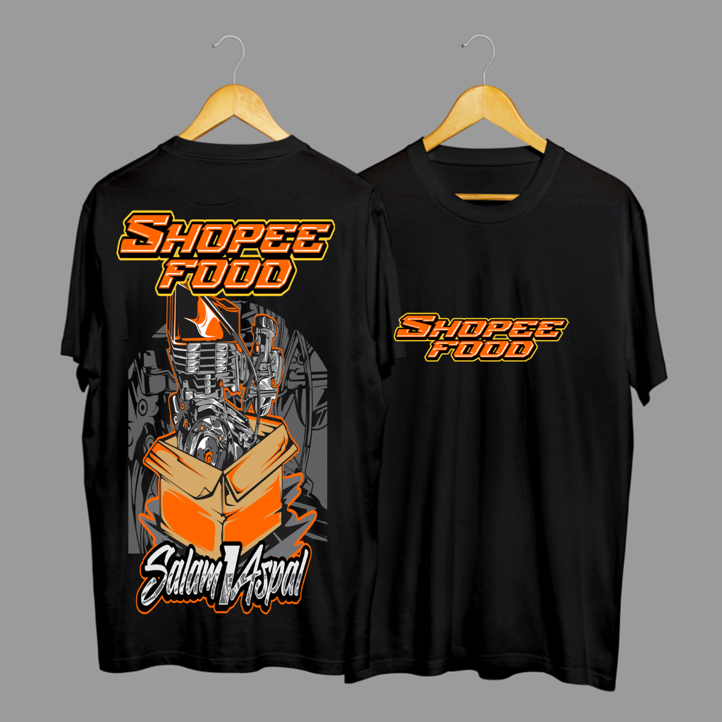 Kaos Tshirt Baju Distro Salam Aspal ShopeeFood Motor Bore Up Premium Terbaru