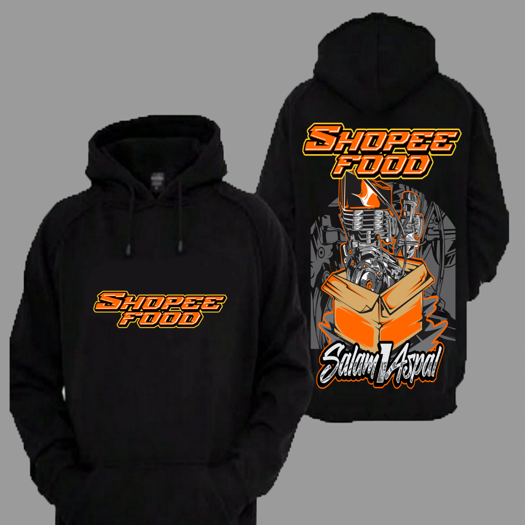 Sweater Hoodie Distro Salam Aspal ShopeeFood Motor Bore Up Premium Terbaru