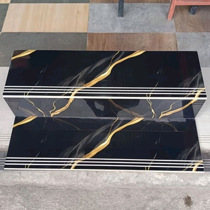 GRANIT TANGGA BLACK GOLD 30X100 30X120 30X80 30X90 STEPNOSING SINGLE BAVEL CUSTOM UKURAN DINDING BOR