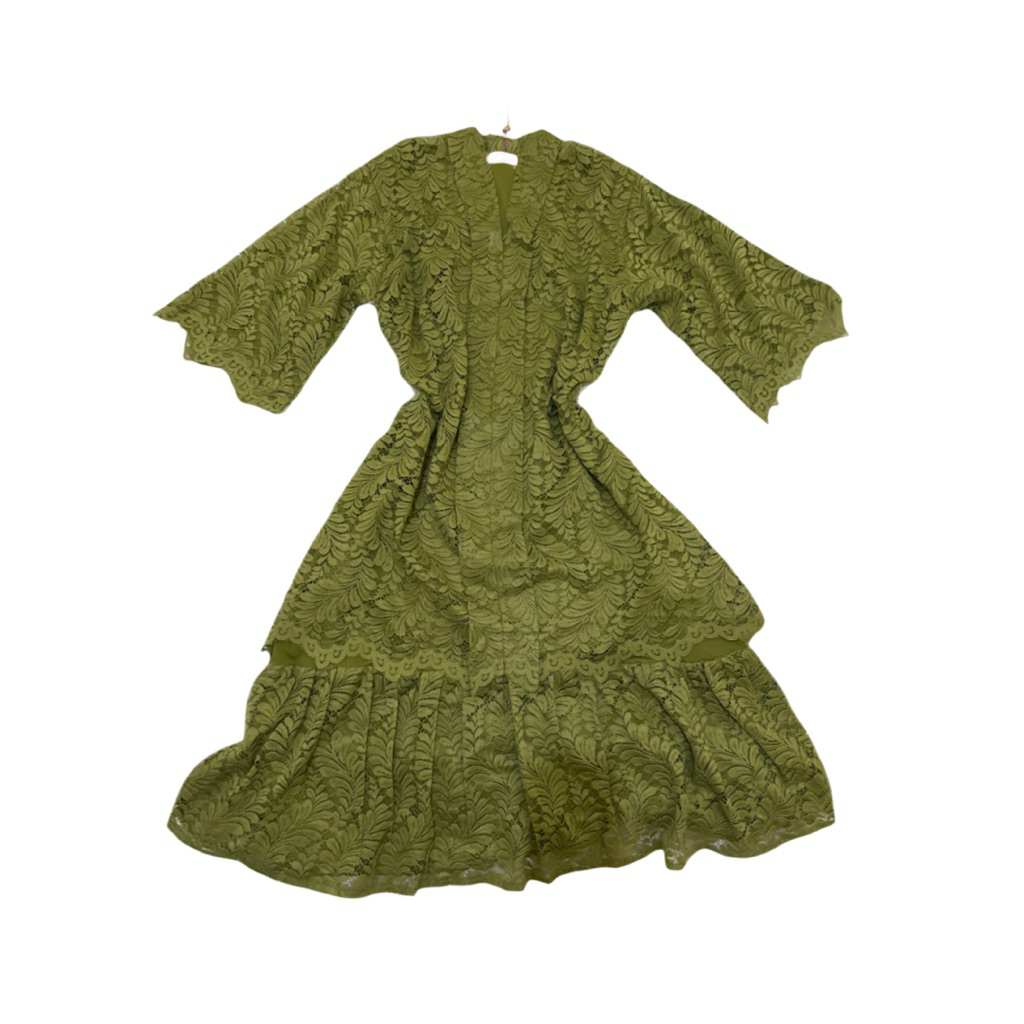 [NEW] Dress Hijau Brokat Agustine Branded Mint Green Brand Murah Sisa Butik Uk L-XXL LD 106 P 108