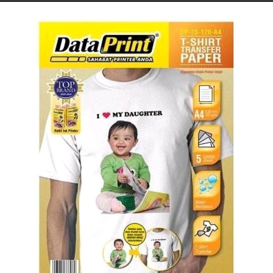 Transfer Paper DataPrint T-Shirt Stiker Best Quality A4 5sheet