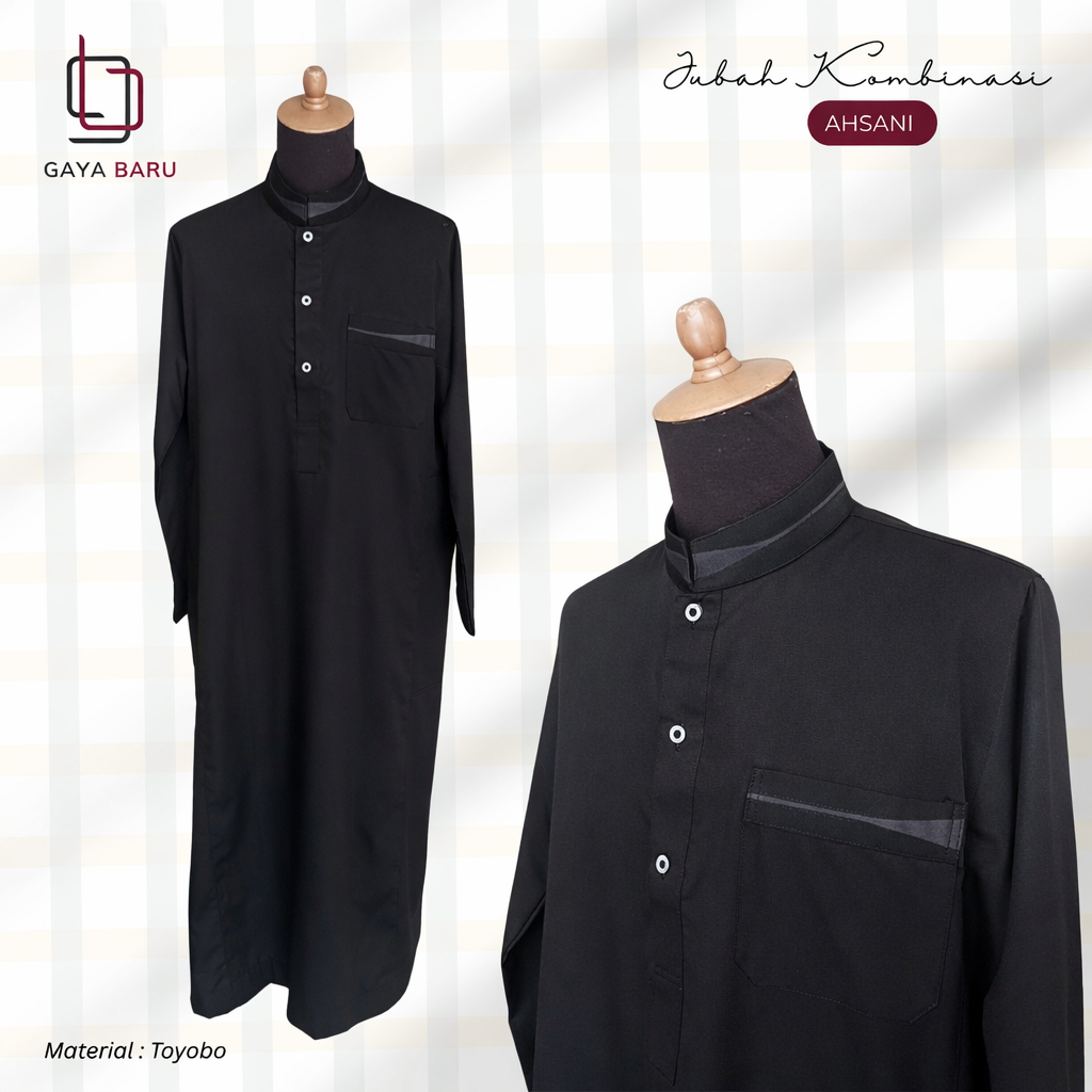 Baju Muslim Pria Jubah Toyobo Pria Ahsani Model Kombinasi