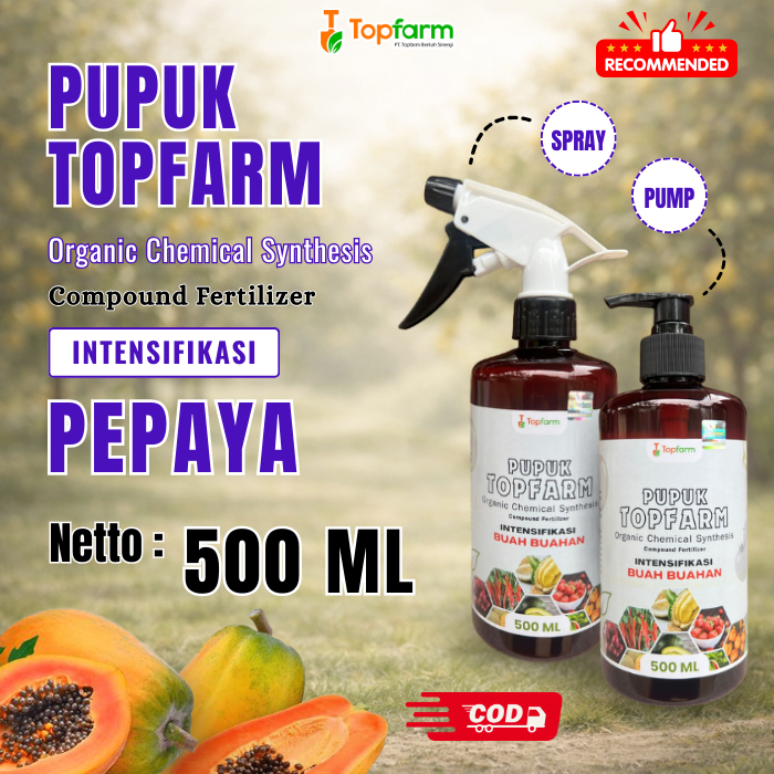 Pupuk Pelebat Buah Pepaya / Perangsang Pepaya Agar Cepat Berbuah Lebat / Pupuk TopFarm / Pelebat Pen