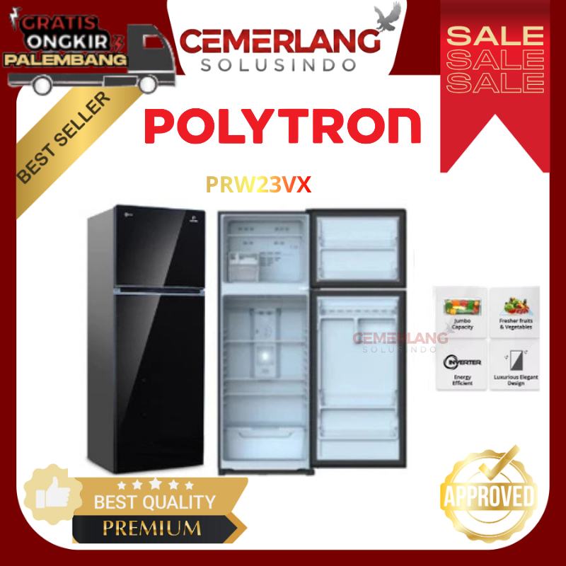 Kulkas Polytron 2 Pintu PRW23VX Kulkas 2 Pintu Polytron Inverter Kulkas Dua Pintu