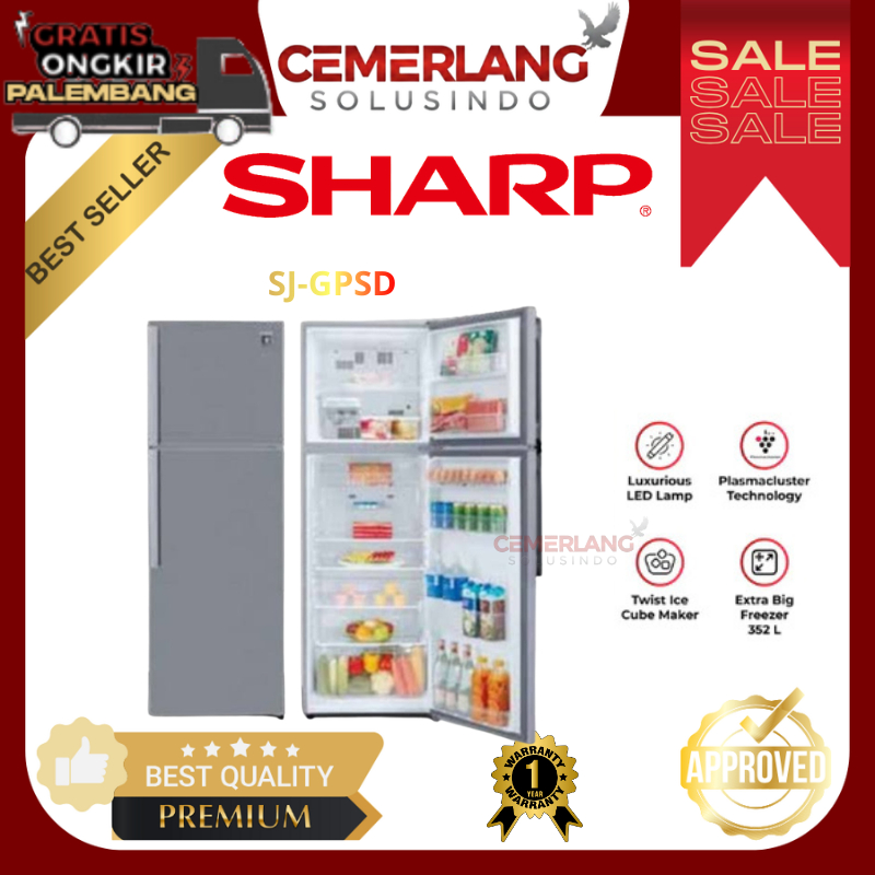 Kulkas Sharp 2 Pintu SJ 420GPSD / SJ 450GPSD Kulkas 2 Pintu Sharp Lemari Es Sharp Dua Pintu