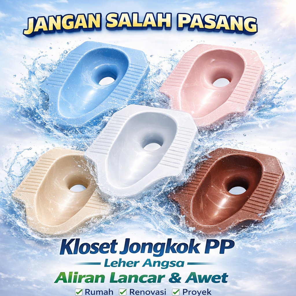 Kloset Jongkok PP Leher Angsa – Anti Bau & Tahan Bentur – Pilihan Ekonomis untuk Rumah & Proyek