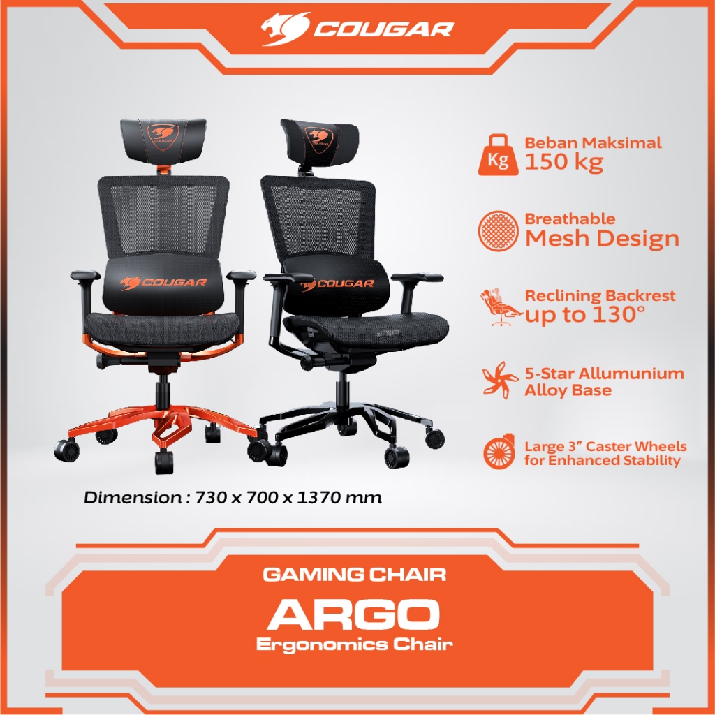 KURSI ERGONOMIC COUGAR GAMING ARGO - KURSI COUGAR GAMING - KURSI ERGONOMIC