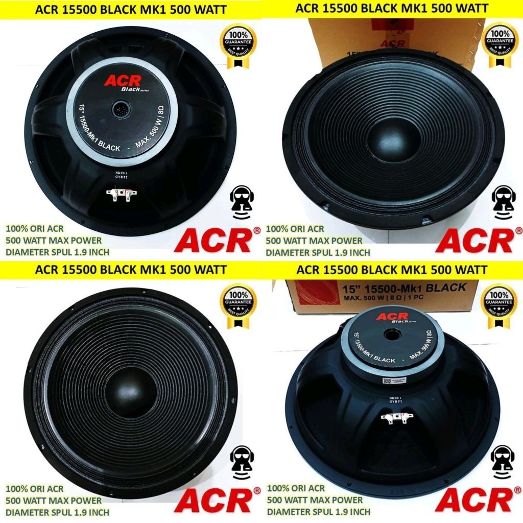 ACR 15500 MK 1 BLACK speaker komponen 15 inch 500 Watt 8 ohm spiker driver 15in speker 15" original 