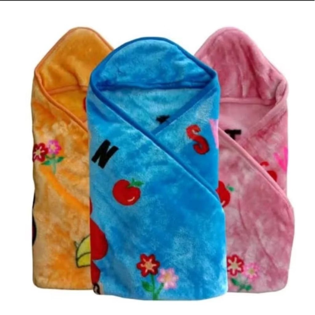selimut bayi/blanket bayi/selimut bulu bayi bertopi/selimut bayi c'bryan/selimut size 90x90/selimut 