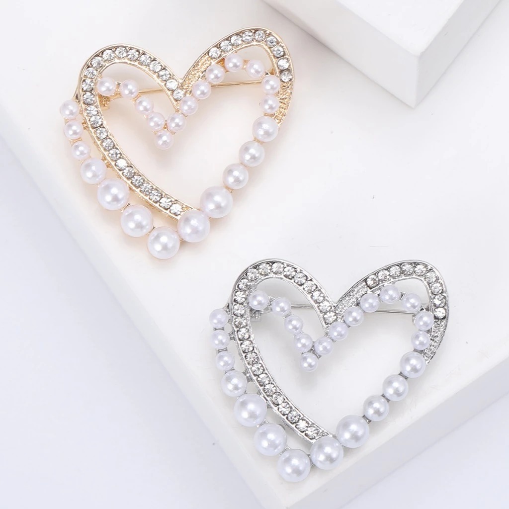 Bros Love Mutiara Bros Pin Hijab Pearl Bros Hijab Stylish Model Love Bahan Alloy Dengan Mutiara Glos
