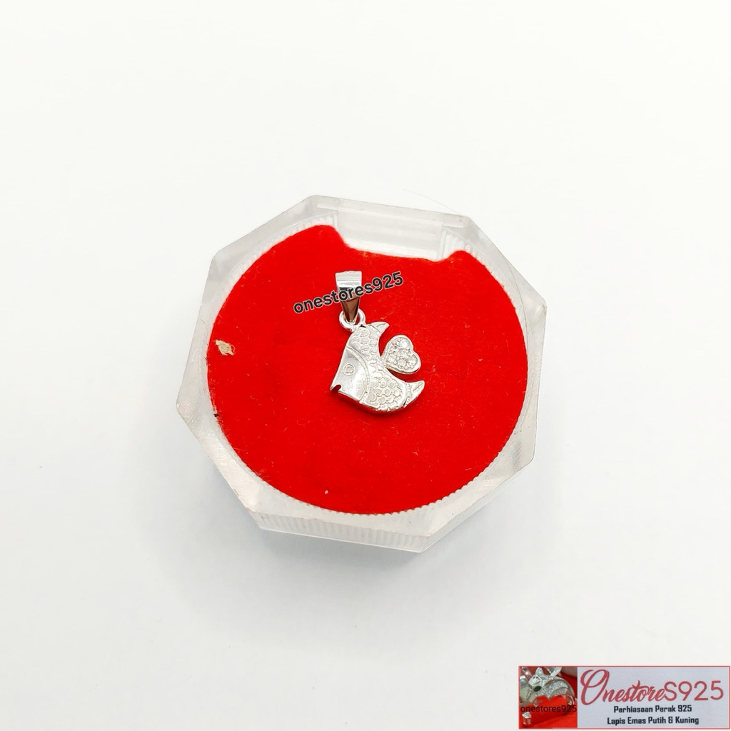 LIONTIN IKAN PERAK LAPIS EMAS SILVER 925 114