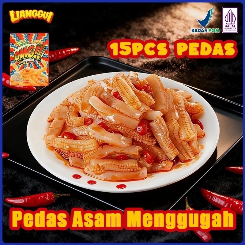 Lianggui OMG Snack Konjac Rasa Spicy Sour - Camilan Konjac Gurih Pedas Asam | Halal