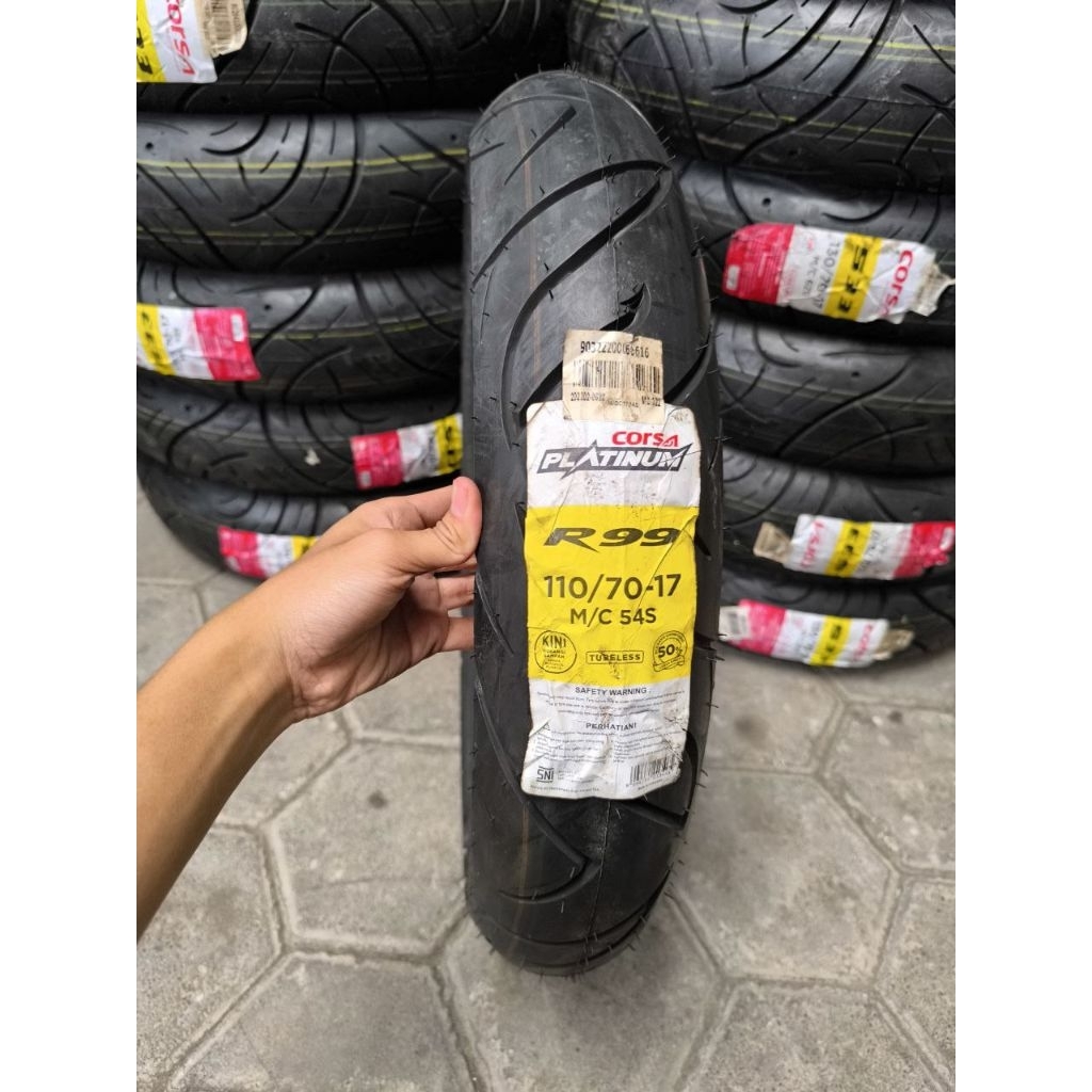Corsa Platinum R99 110/70-17 Tubeless Original Baru 110 70 Ring 17 type Ban donat Tahun pembuatan 20