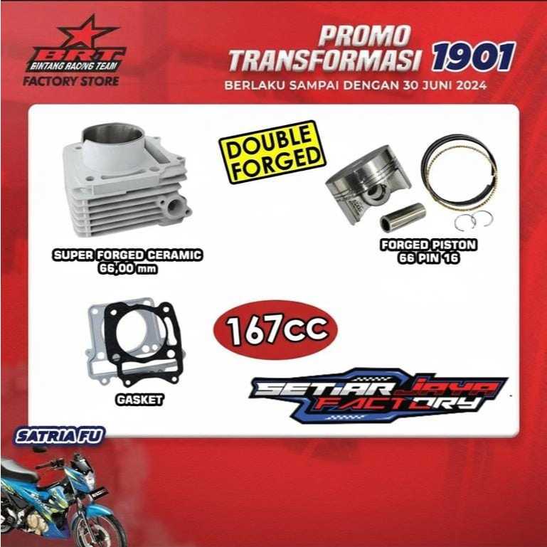 Blok Boreup BRT 66 Satria F Karbu FU Karbu Raider Forged Ceramic Set Piston Forged Mentah Original B