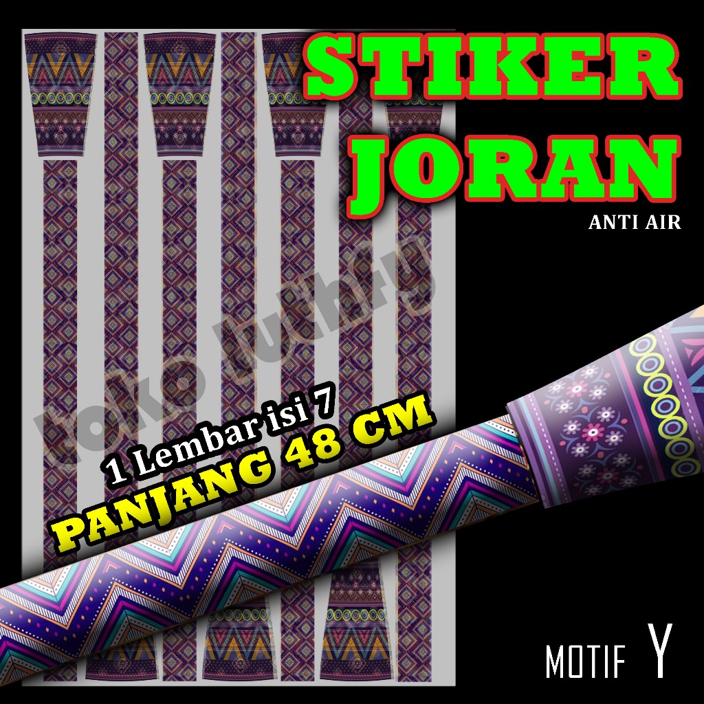 stiker joran pancing, sticker joran, custom joran, motif Y