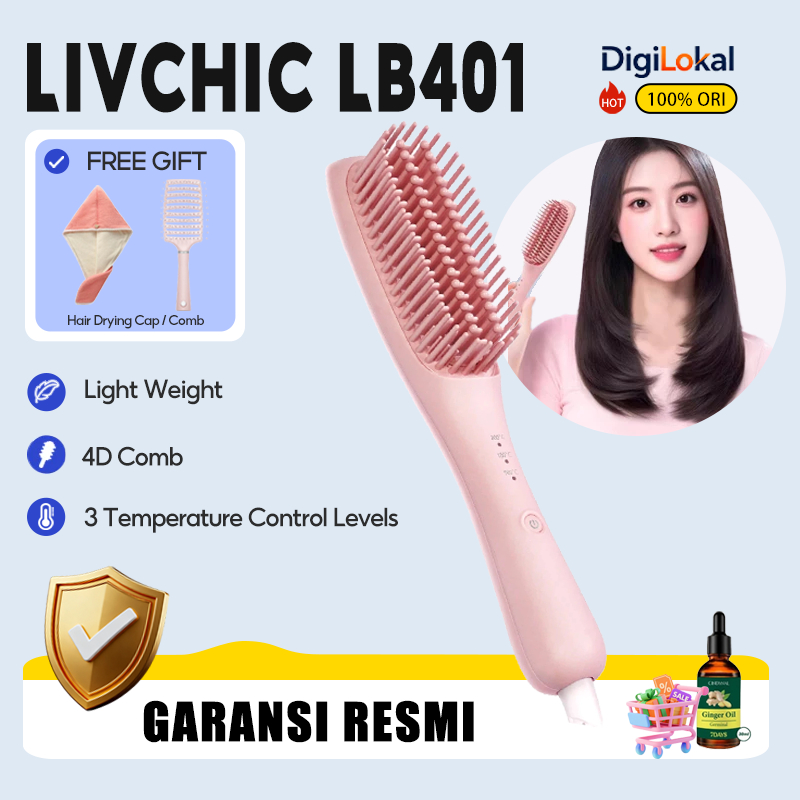 LivChic LB401 Mini 4in1 54 Watts Catokan Sisir Pelurus Rambut[Barang Lokal]