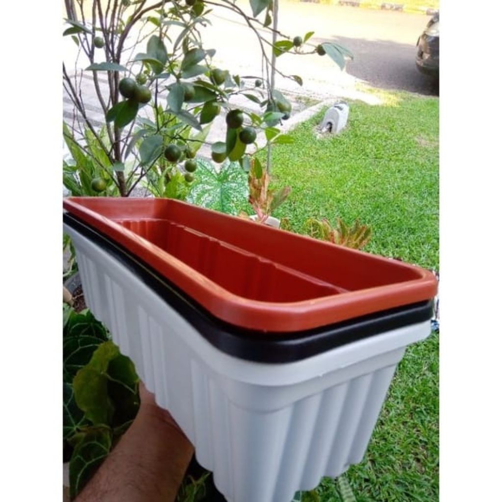 Pot panjang Alpen 50, Pot bunga segi panjang, alas alpen bentuk kotak panjang