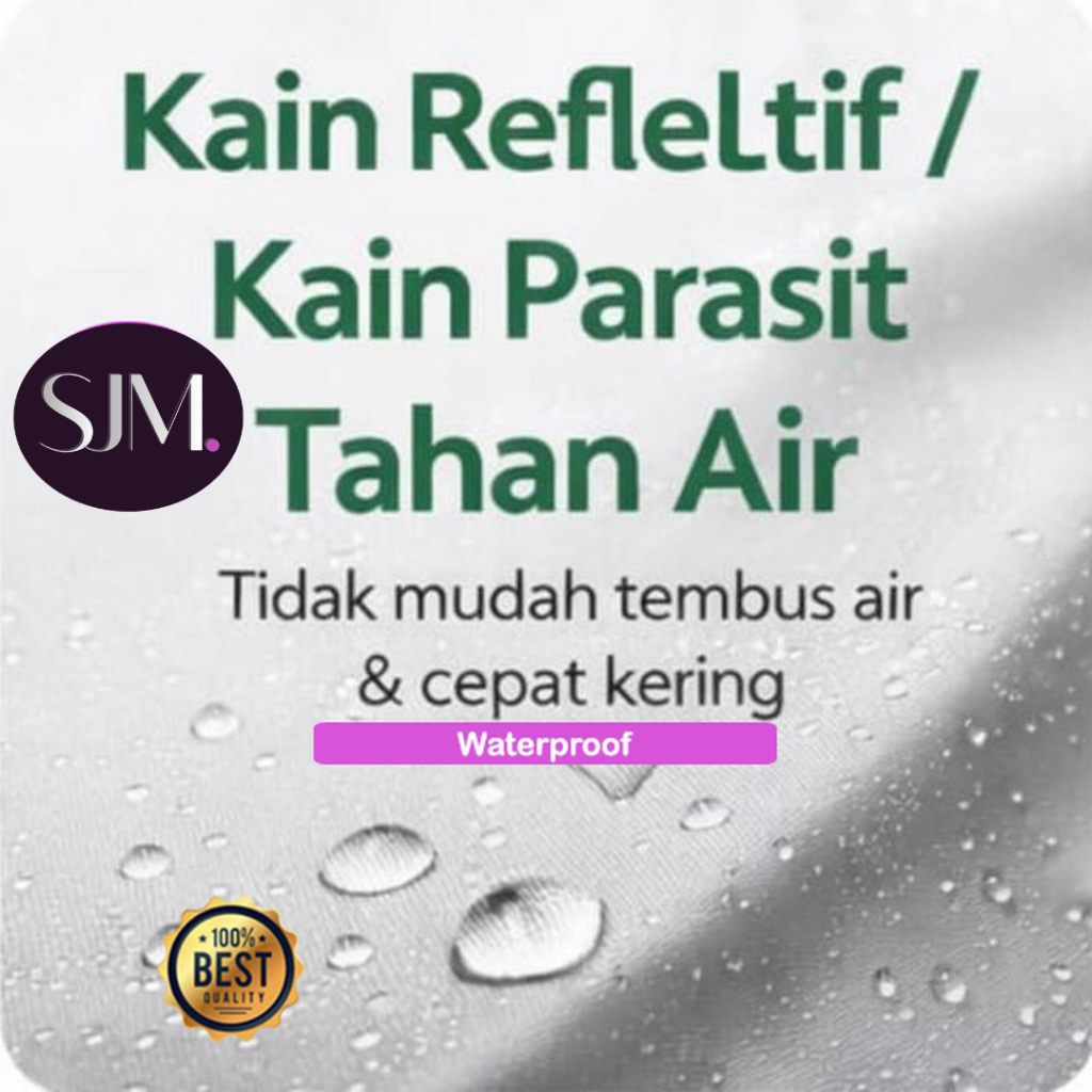 Kain Reklektif Silver Abu Tahan Air Kain Parasit Sintetis  Reflective Scotlight Waterproof Premium P