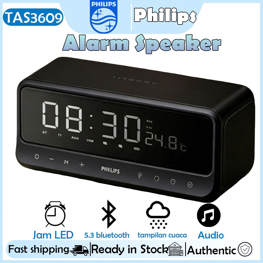 PHILIPS TAS3609 Speaker Jam Bluetooth Portable Wireless/Speaker Alarm Bluetooth LED / Bass Mini Ster