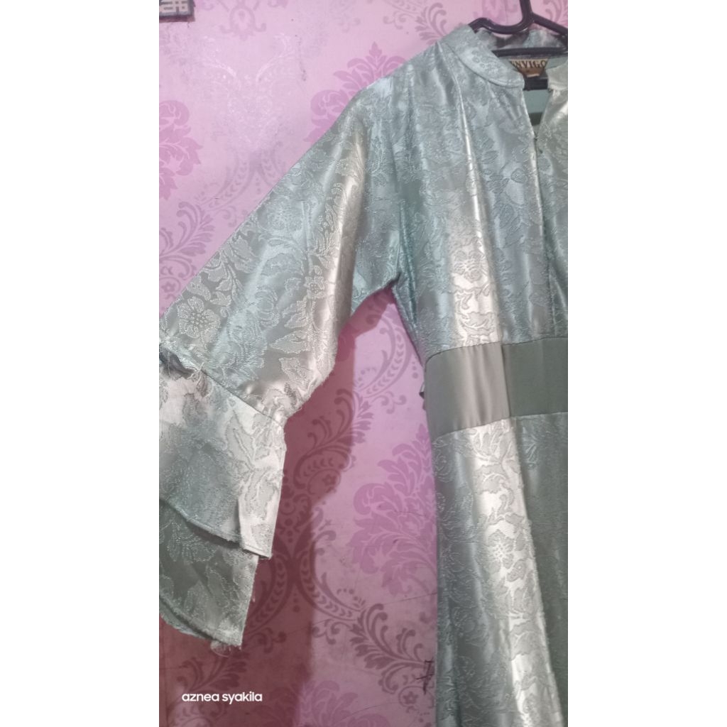 gamis brukat ld 105 warna hijau mint