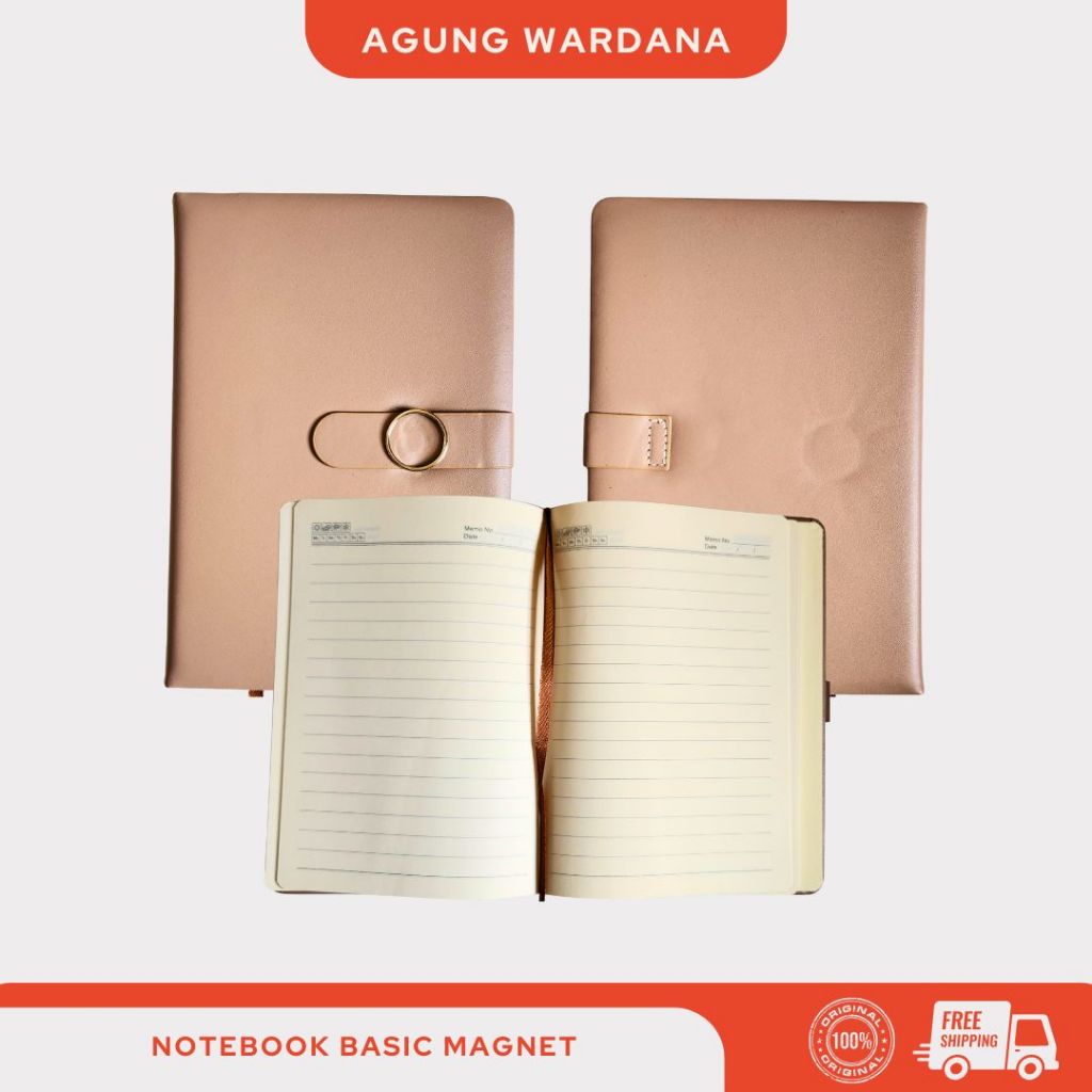 BUKU CATATAN NOTEBOOK AGENDA KULIT SINTETIS KUNCI MAGNET