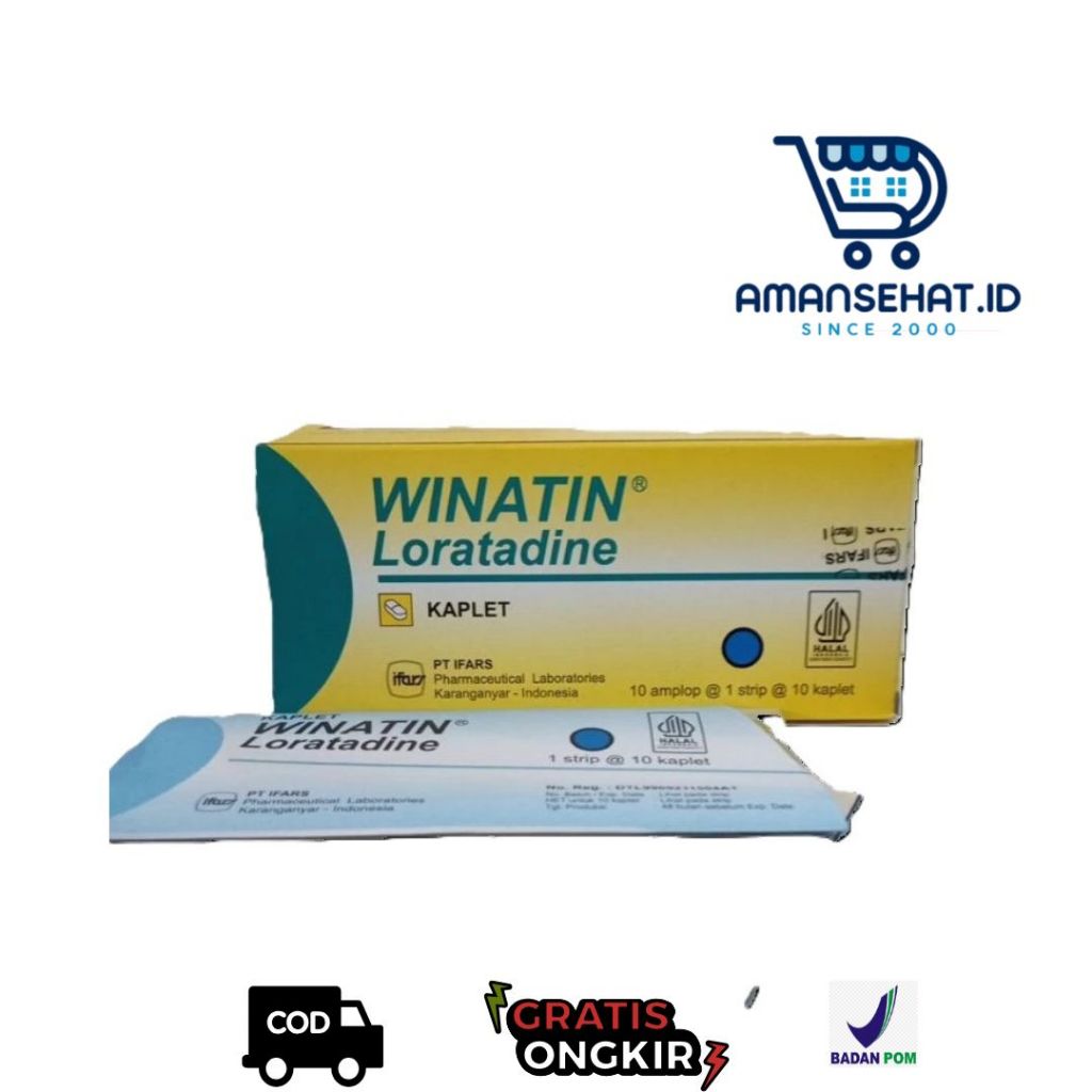 Winatin Box Isi 100 Kaplet Loratadine 10mg