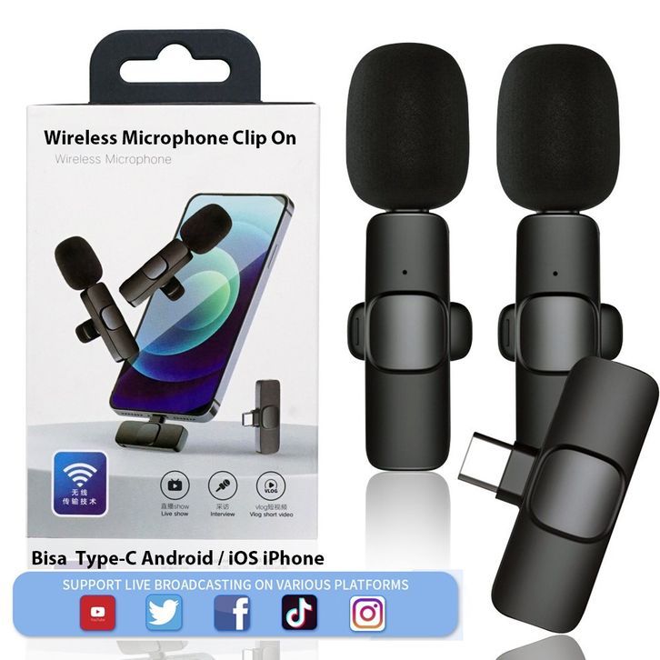 CLIP-ON MINI WIRELESS FORTABLE LAVALIER MICROPHONE TYPE-C