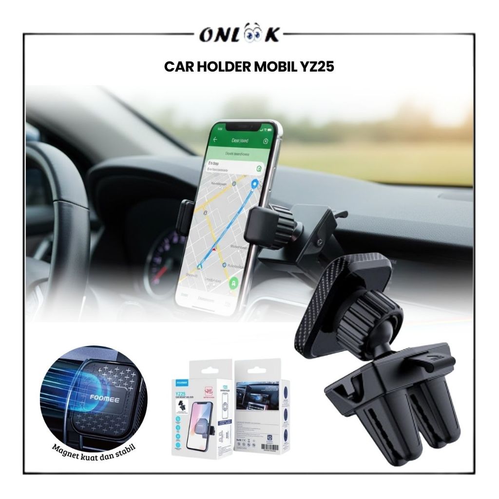 Holder HP Motor Foomee YZ25 | Bracket Handphone Universal Anti Getar & Anti Jatuh