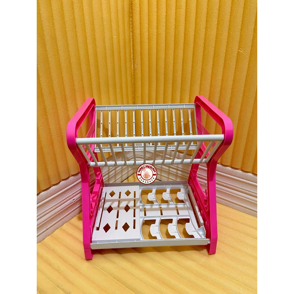 RAK PIRING TANPA TUTUP / RAK PIRING TRILINS / RAK PIRING SUSUN 2 PLASTIK TEBAL