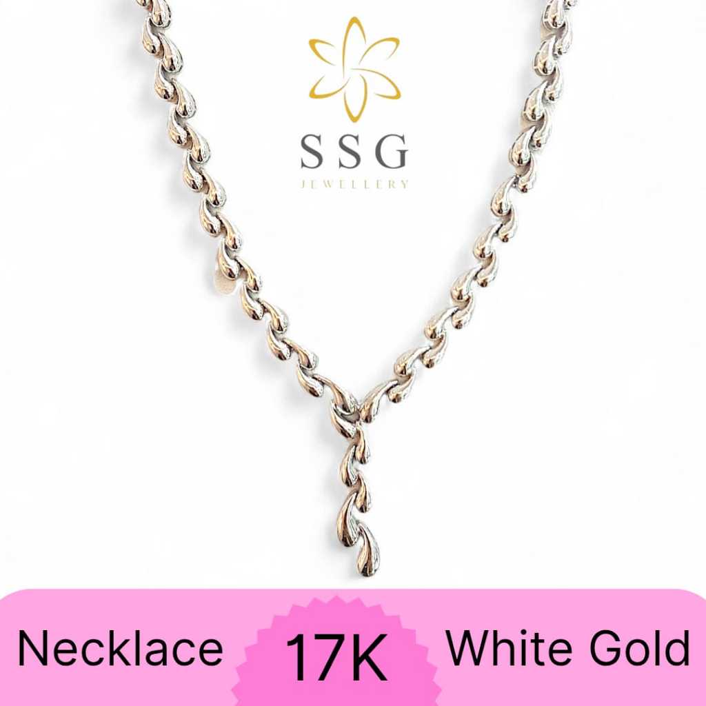 Kalung Tetes Air Fashion White Gold / Emas Putih 17K - SSG JEWELLERY
