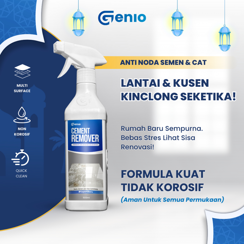 GENIO Cement Remover Spray - Spray pembersih noda semen dan cat tembok