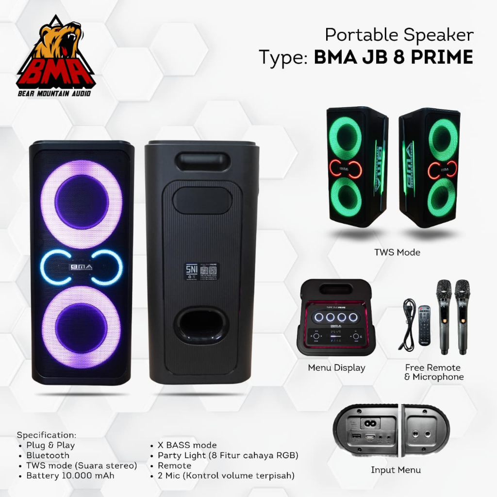 Speaker Portabel BMA JB-8 PRIME / Speaker Portabel / BMA / Speaker Party BMA
