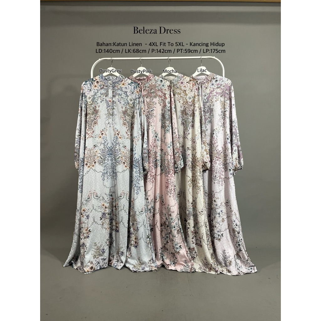 dress muslim wanita big size jumbo -Beleza Dress LD:140cm - foryasa