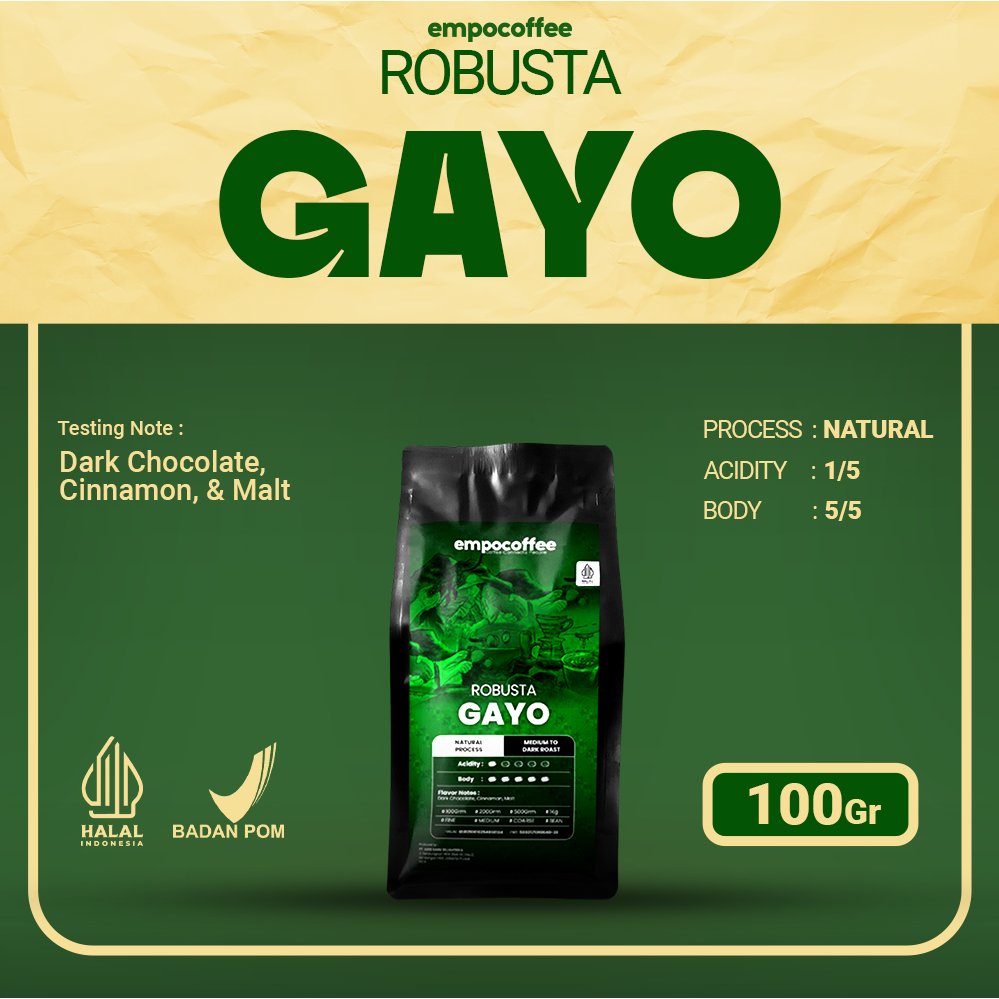Empo Coffee Biji Kopi Bubuk Robusta Aceh Gayo Sumatra Coffee Bean Espresso Roast Coffe Roasted Beans