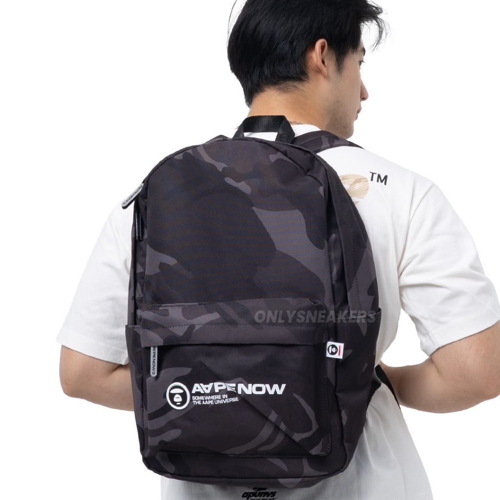AAPE NOW CAMO BLACK BACKPACK