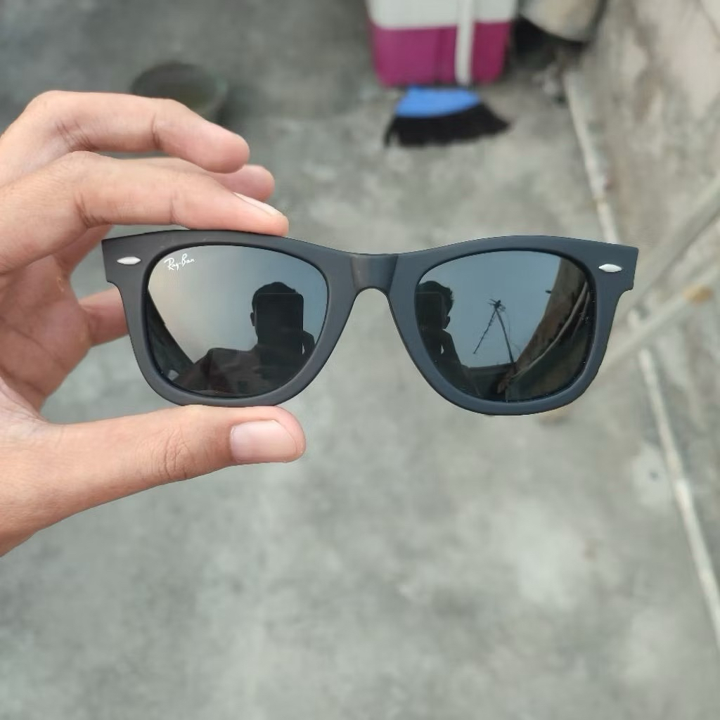 KACAMATA RAYBAN WAYFARER 2140 HITAM DOPE LENSA HITAM