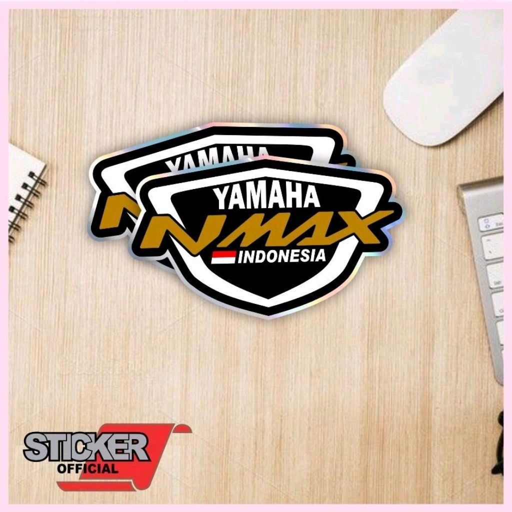 stiker logo Yamaha N Max, stiker bertestur 2D buat motor Yamaha,.