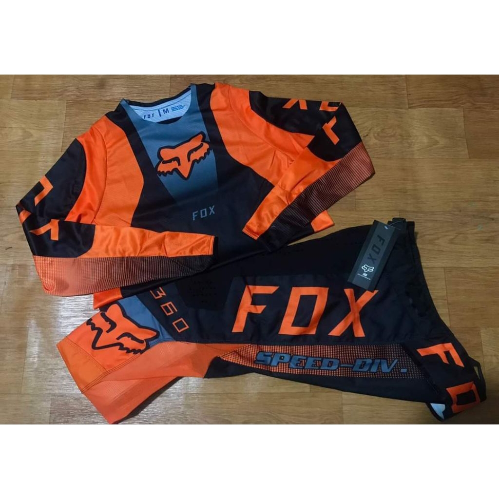 Jersey set trail fox seri 360 original pakaian set atas bawah bahan adem & slimfit type trail enduro