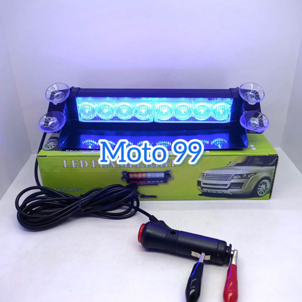 Lampu LED Dashboard Mobil 8 LED 12v - Lampu LED Tempel Kaca Mobil