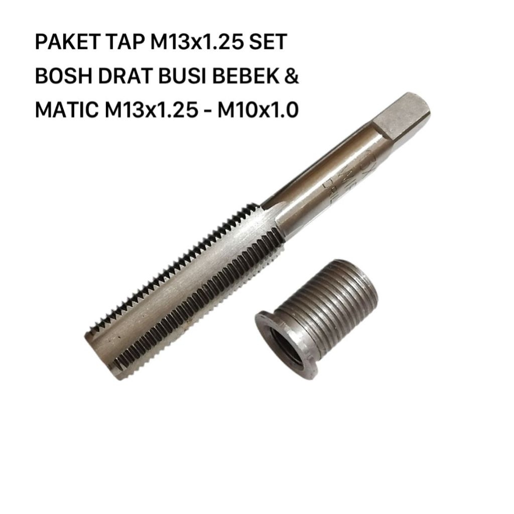 paket tap M13x1.25 set bosh drat busi bebek matic M13x1.25 - M10x1.0