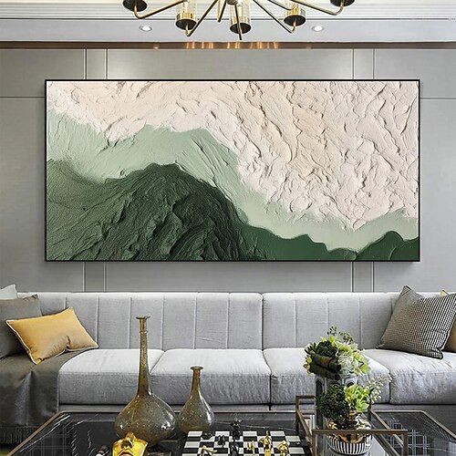 Lukisan Dinding Abstrak Landscape Hijau lukisan abstrak landscape lukisan dinding minimalis wall art