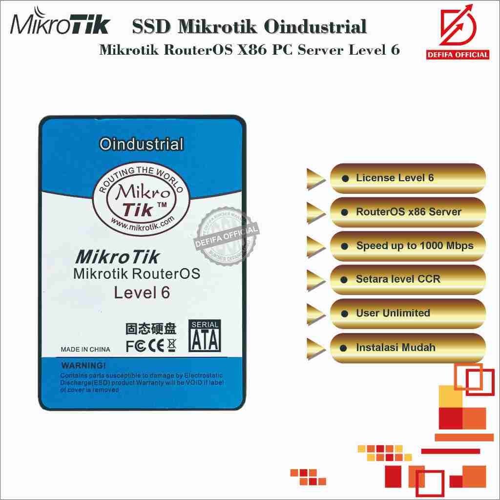 Ssd Mikrotik Oindustrial Mikrotik Routeros X86 Pc Server Level 6 64 Gb