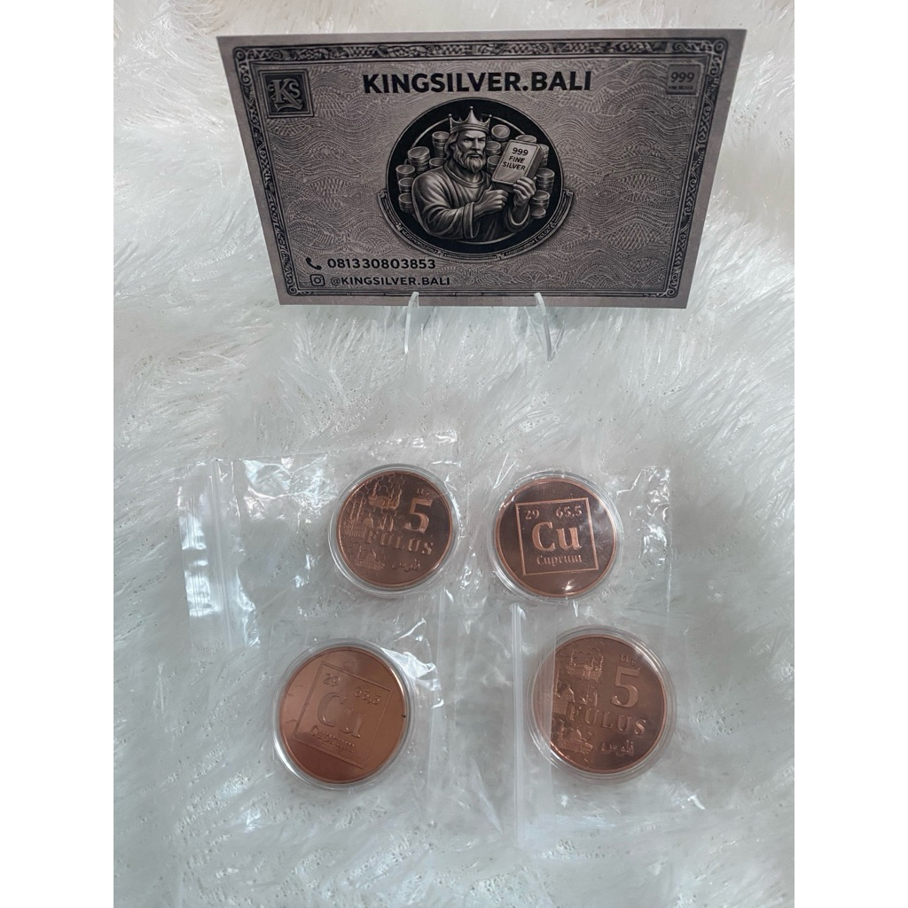 coin tembaga 5 fulus 11 Gr, cuprum
