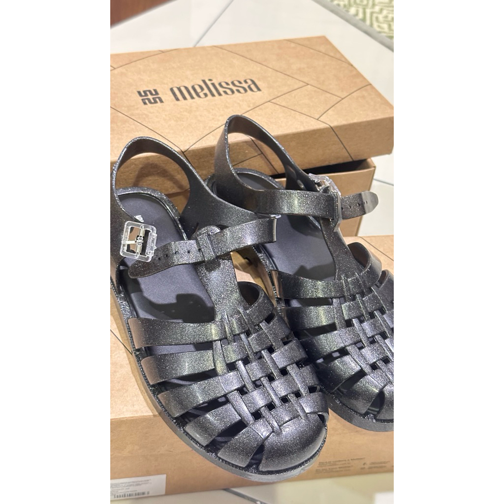 MELISSA AD POSSESSION BLACK GLITTER (preloved unused)