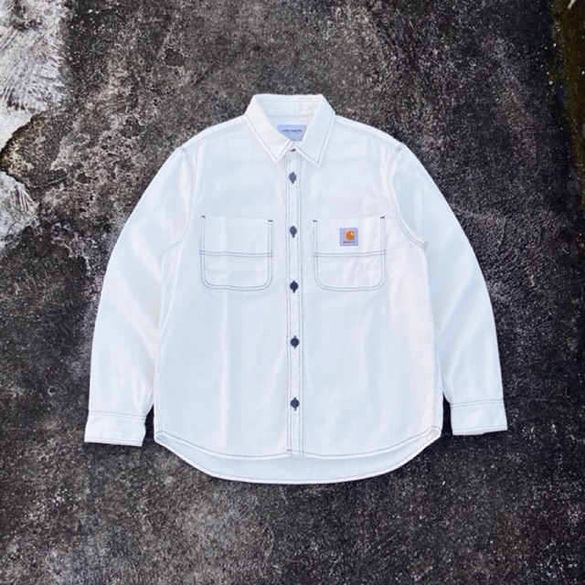 CARHARTT WIP CHALK SHIRT JACKET WHITE - WAX
