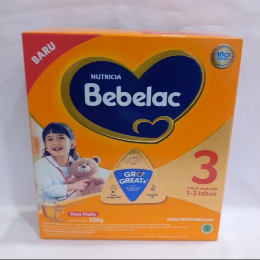 Bebelac 3 Madu 200 Gram Susu Pertumbuhan Anak 1 - 3 Tahun