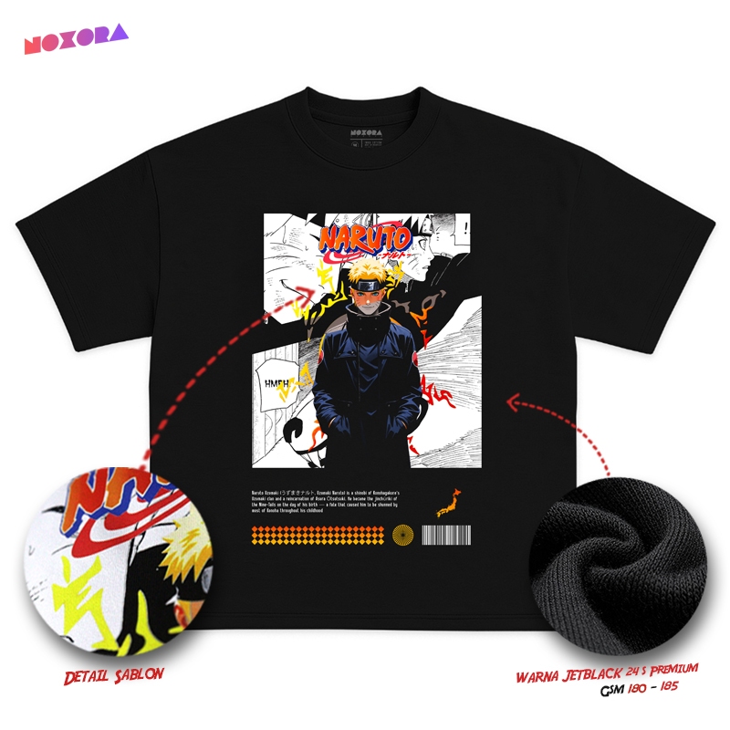 Noxora - Kaos Pria Oversize Anime NARUTO Uzumaki Naruto
